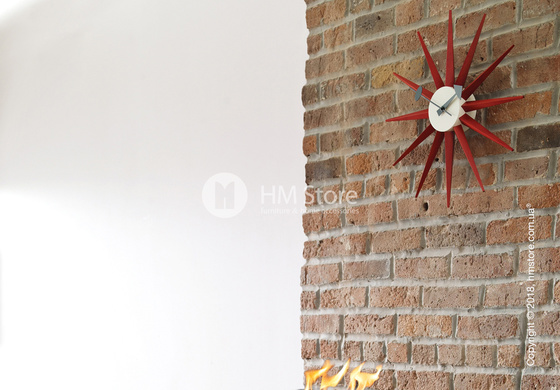 Часы настенные Vitra Sunburst Clock, Red