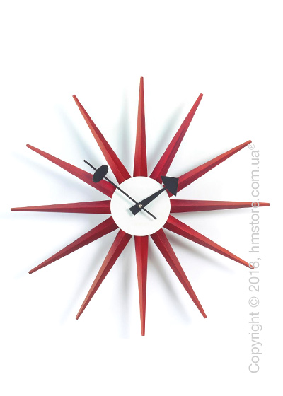 Часы настенные Vitra Sunburst Clock, Red