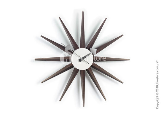 Часы настенные Vitra Sunburst Clock, Walnut