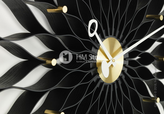 Часы настенные Vitra Sunflower Clock, Black