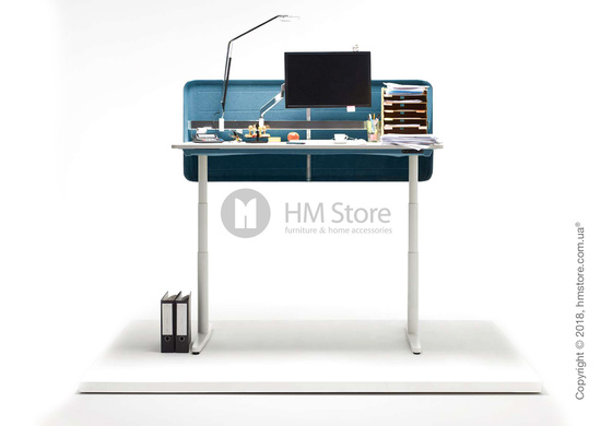 Стол Vitra Tyde Sit-Stand Table With Partition 1600x800, White