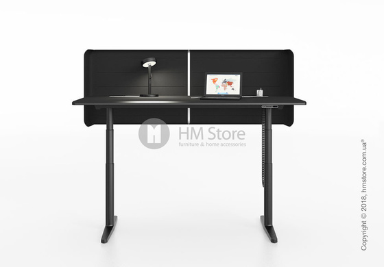 Стол Vitra Tyde Sit-Stand Table With Partition 1600x800, Black