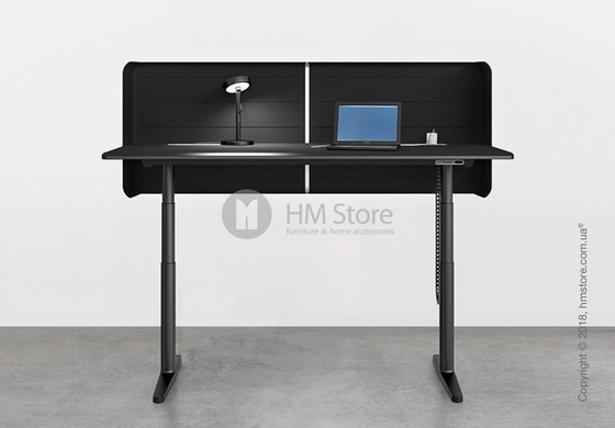 Стол Vitra Tyde Sit-Stand Table With Partition 1600x800, Black