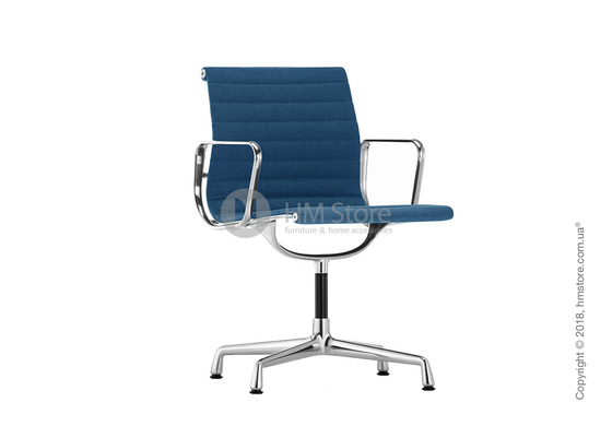 Кресло Vitra Aluminium Chair EA 103, Fabric Blue Moor Brown