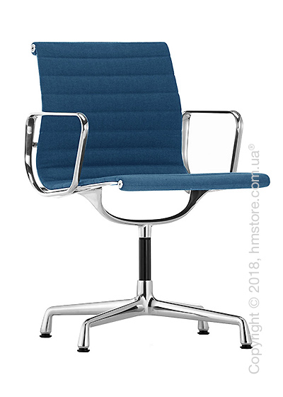 Кресло Vitra Aluminium Chair EA 103, Fabric Blue Moor Brown