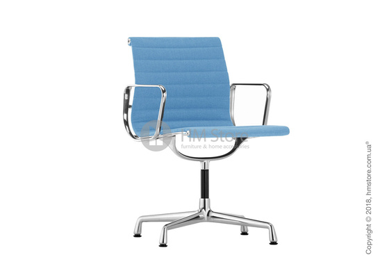 Кресло Vitra Aluminium Chair EA 103, Fabric Blue Ivory