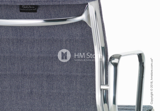 Кресло Vitra Aluminium Chair EA 103, Fabric Dark Blue Ivory