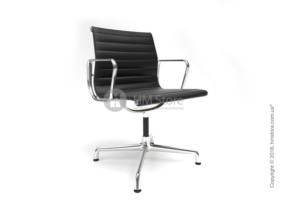 Кресло Vitra Aluminium Chair EA 103, Leather Nero