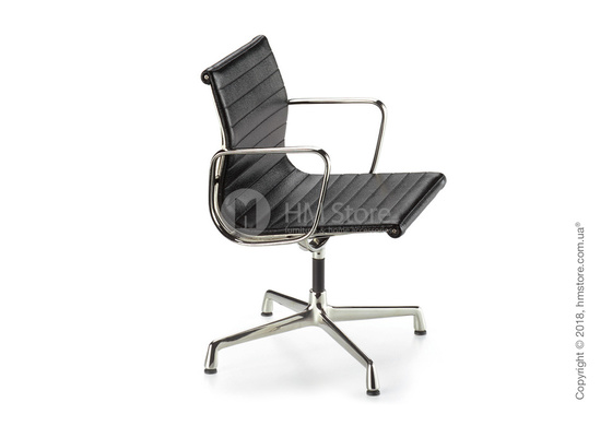 Кресло Vitra Aluminium Chair EA 103, Leather Nero