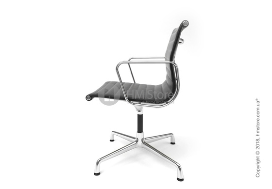 Кресло Vitra Aluminium Chair EA 103, Leather Nero