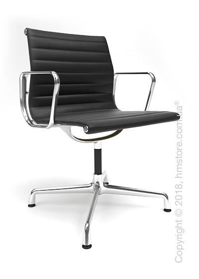 Кресло Vitra Aluminium Chair EA 103, Leather Nero