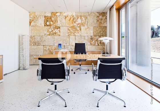 Кресло Vitra Aluminium Chair EA 103, Leather Chocolate Brown