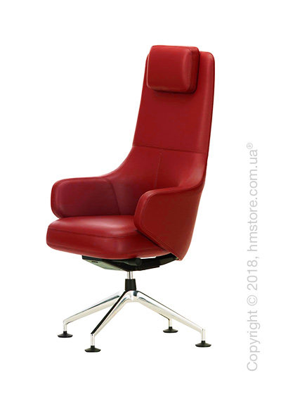 Кресло Vitra Grand Executive Conference Highback, Leather Red