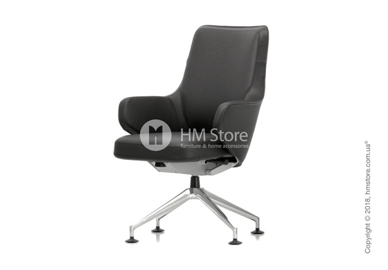 Кресло Vitra Grand Executive Conference Lowback, Leather Asphalt