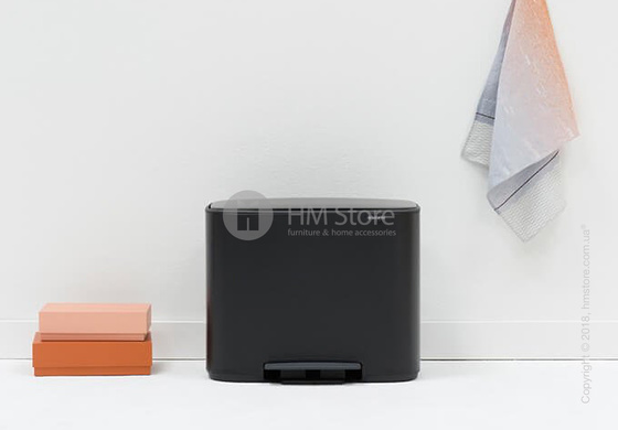 Ведро для сортировки мусора двухсекционное Brabantia Bo Pedal Bin 11/23 л, Matt Black