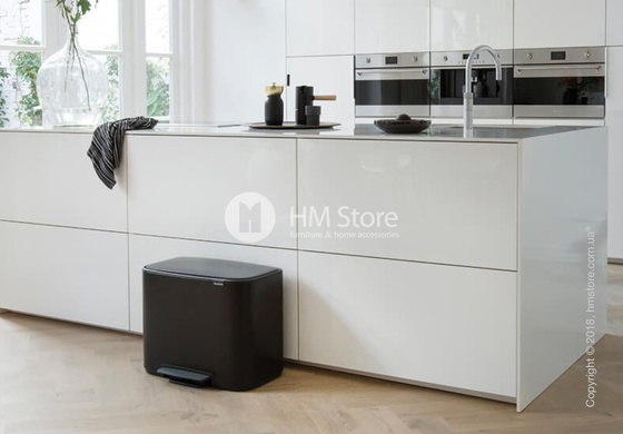 Ведро для сортировки мусора двухсекционное Brabantia Bo Pedal Bin 11/23 л, Matt Black