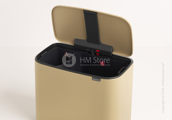 Ведро для сортировки мусора двухсекционное Brabantia Bo Pedal Bin Luxury 11/23 л, Mineral Golden Beach	