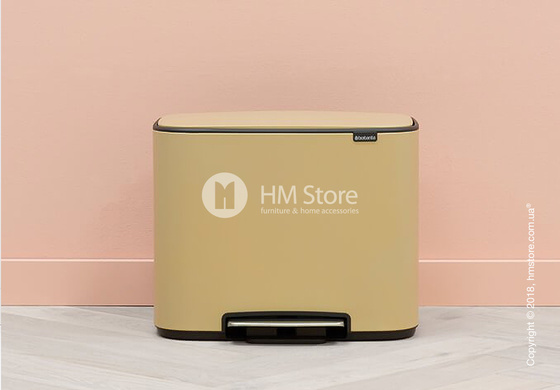 Ведро для сортировки мусора двухсекционное Brabantia Bo Pedal Bin Luxury 11/23 л, Mineral Golden Beach	