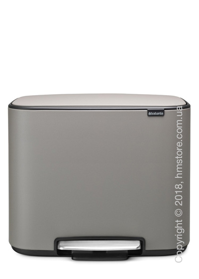 Ведро для сортировки мусора двухсекционное Brabantia Bo Pedal Bin Luxury 11/23 л, Mineral Concrete Grey