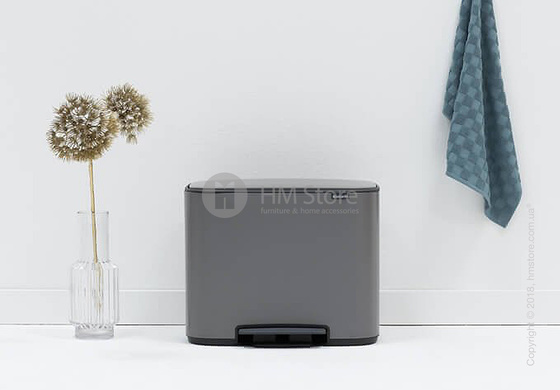 Ведро для сортировки мусора трехсекционное Brabantia Bo Pedal Bin 11/11/11 л, Platinum