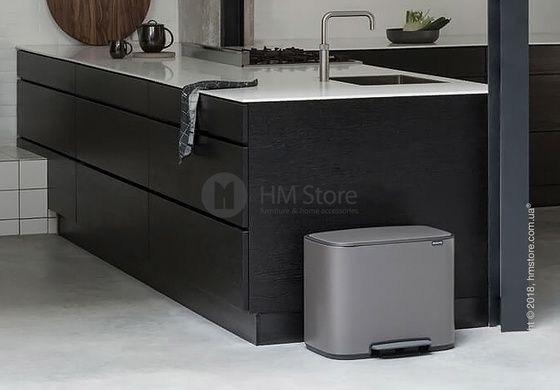 Ведро для сортировки мусора трехсекционное Brabantia Bo Pedal Bin 11/11/11 л, Platinum