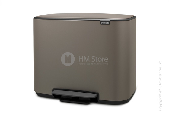 Ведро для сортировки мусора трехсекционное Brabantia Bo Pedal Bin 11/11/11 л, Platinum
