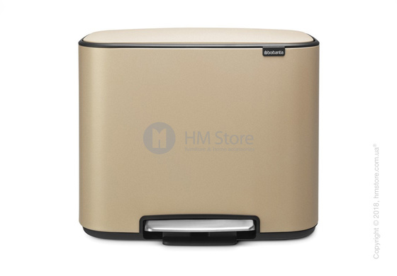 Ведро для сортировки мусора трехсекционное Brabantia Bo Pedal Bin Luxury 11/11/11 л, Mineral Golden Beach