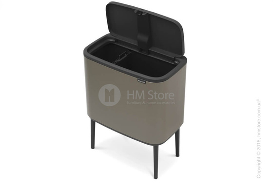Ведро для сортировки мусора двухсекционное Brabantia Bo Touch Bin 11/23 л, Platinum