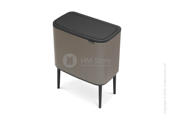 Ведро для сортировки мусора двухсекционное Brabantia Bo Touch Bin 11/23 л, Platinum Ведро для сортировки мусора двухсекционное Brabantia Bo Touch Bin 11/23 л, Platinum