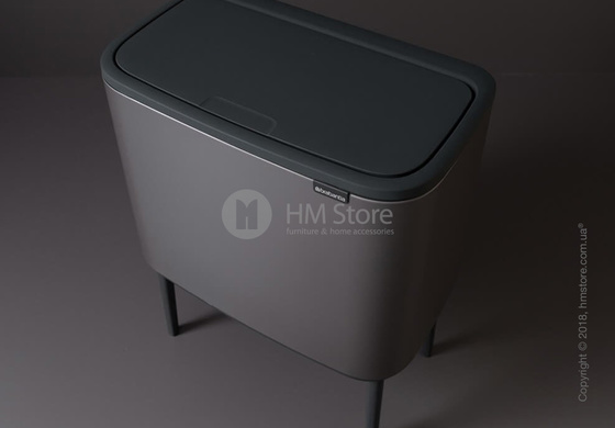 Ведро для сортировки мусора двухсекционное Brabantia Bo Touch Bin 11/23 л, Platinum