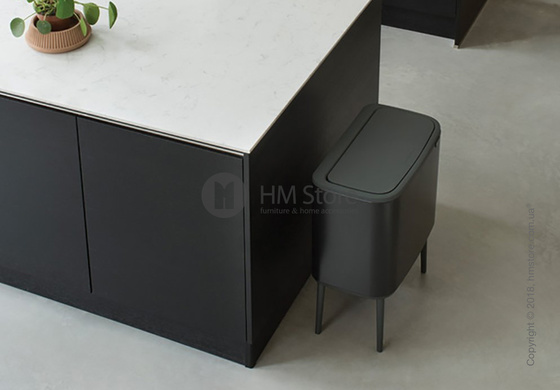 Ведро для сортировки мусора двухсекционное Brabantia Bo Touch Bin 11/23 л, Matt Black