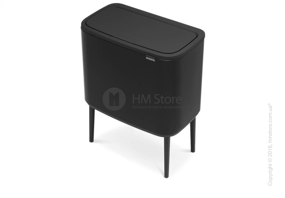 Ведро для сортировки мусора двухсекционное Brabantia Bo Touch Bin 11/23 л, Matt Black