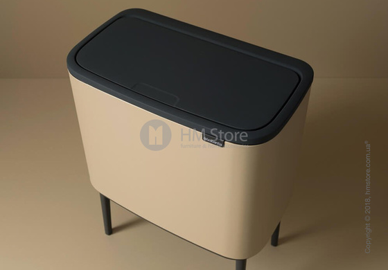 Ведро для сортировки мусора двухсекционное Brabantia Bo Touch Bin Luxury 11/23 л, Mineral Golden Beach