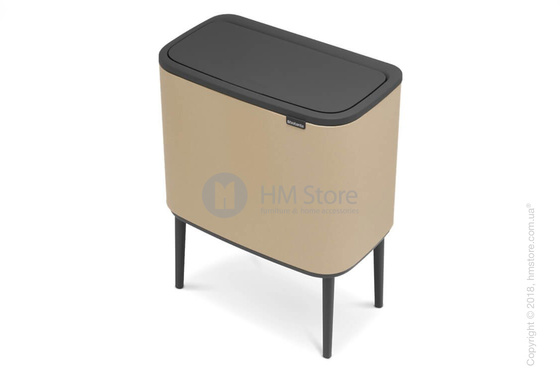 Ведро для сортировки мусора двухсекционное Brabantia Bo Touch Bin Luxury 11/23 л, Mineral Golden Beach