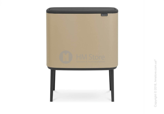 Ведро для сортировки мусора двухсекционное Brabantia Bo Touch Bin Luxury 11/23 л, Mineral Golden Beach