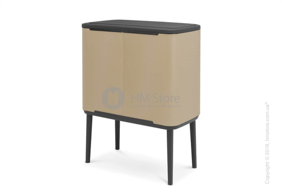 Ведро для сортировки мусора двухсекционное Brabantia Bo Touch Bin Luxury 11/23 л, Mineral Golden Beach