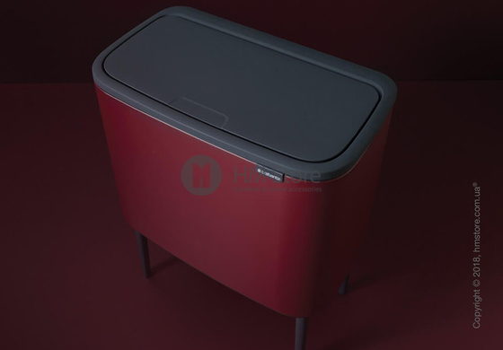 Ведро для сортировки мусора двухсекционное Brabantia Bo Touch Bin Luxury 11/23 л, Mineral Windsor Red