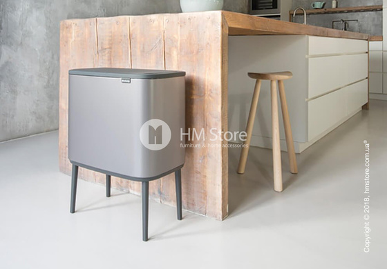 Ведро для сортировки мусора трехсекционное Brabantia Bo Touch Bin 11/11/11 л, Platinum