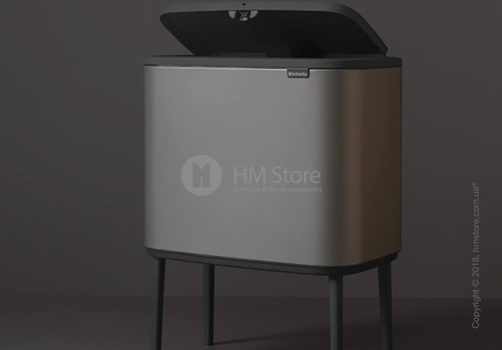 Ведро для сортировки мусора трехсекционное Brabantia Bo Touch Bin 11/11/11 л, Platinum