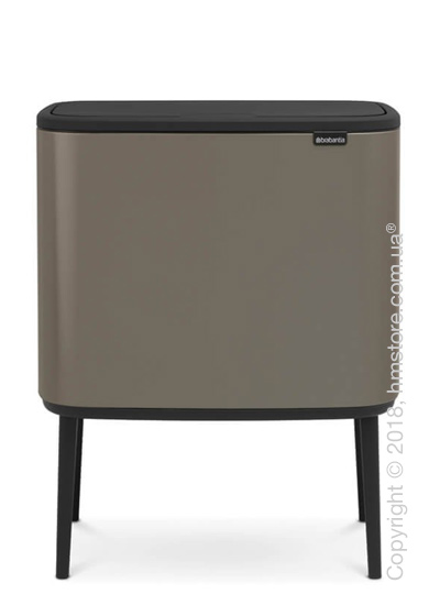 Ведро для сортировки мусора трехсекционное Brabantia Bo Touch Bin 11/11/11 л, Platinum