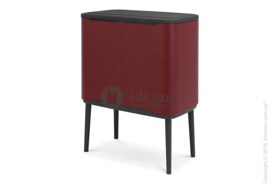 Ведро для сортировки мусора трехсекционное Brabantia Bo Touch Bin Luxury 11/11/11 л, Mineral Windsor Red