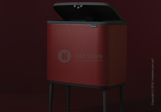 Ведро для сортировки мусора трехсекционное Brabantia Bo Touch Bin Luxury 11/11/11 л, Mineral Windsor Red