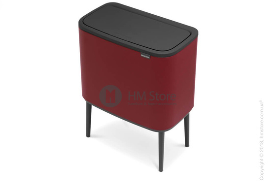 Ведро для сортировки мусора трехсекционное Brabantia Bo Touch Bin Luxury 11/11/11 л, Mineral Windsor Red