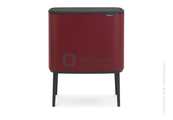 Ведро для сортировки мусора трехсекционное Brabantia Bo Touch Bin Luxury 11/11/11 л, Mineral Windsor Red
