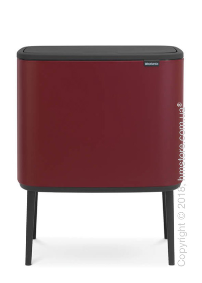 Ведро для сортировки мусора трехсекционное Brabantia Bo Touch Bin Luxury 11/11/11 л, Mineral Windsor Red