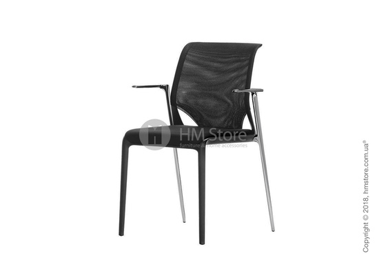 Кресло Vitra MedaSlim with chromed armrests, Netline Nero