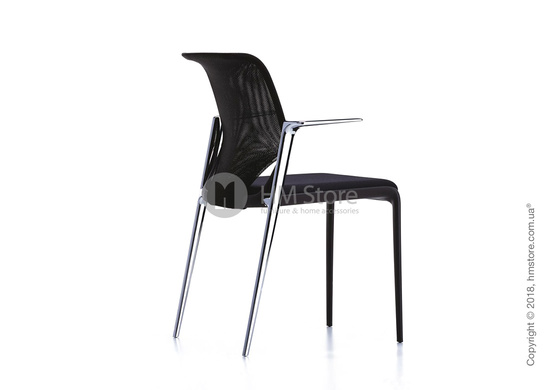 Кресло Vitra MedaSlim with chromed armrests, Netline Nero