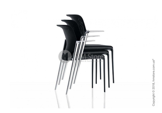 Кресло Vitra MedaSlim with chromed armrests, Netline Nero