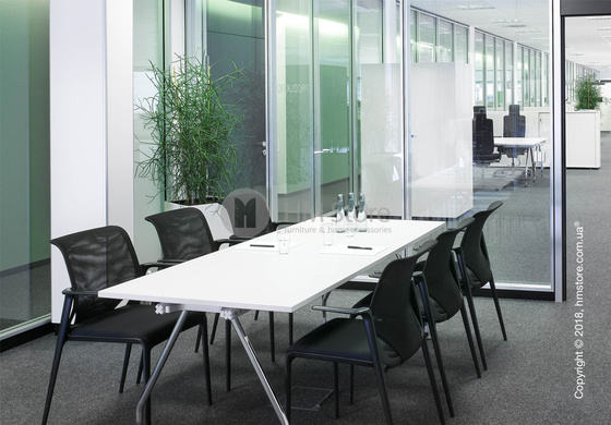 Кресло Vitra MedaSlim with chromed armrests, Netline Nero