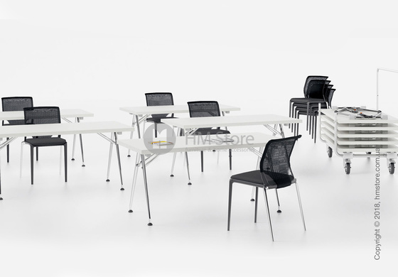 Кресло Vitra MedaSlim without armrests, Netline Nero Кресло Vitra MedaSlim without armrests, Netline Nero